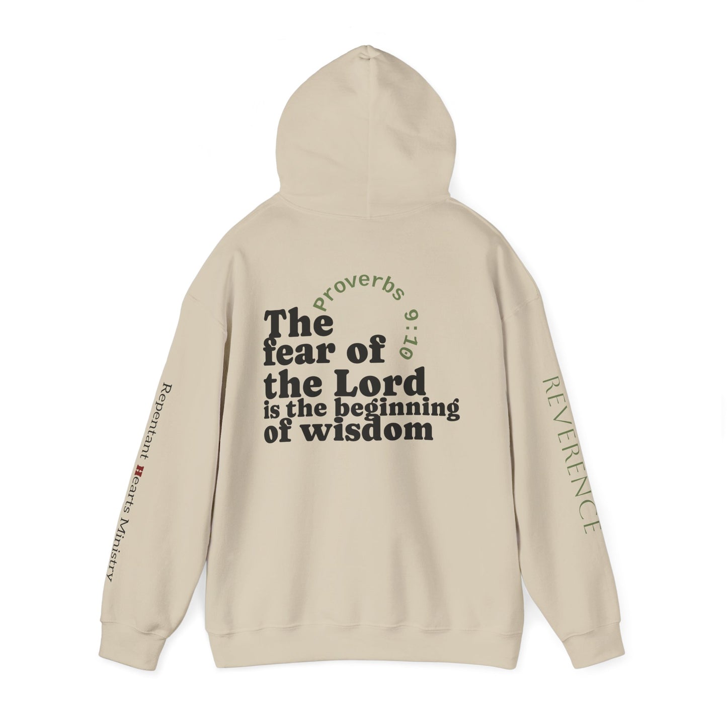 "Wisdom" Fear the Lord Proverbs 9:10 Hoodie — Scripture "Reverence"