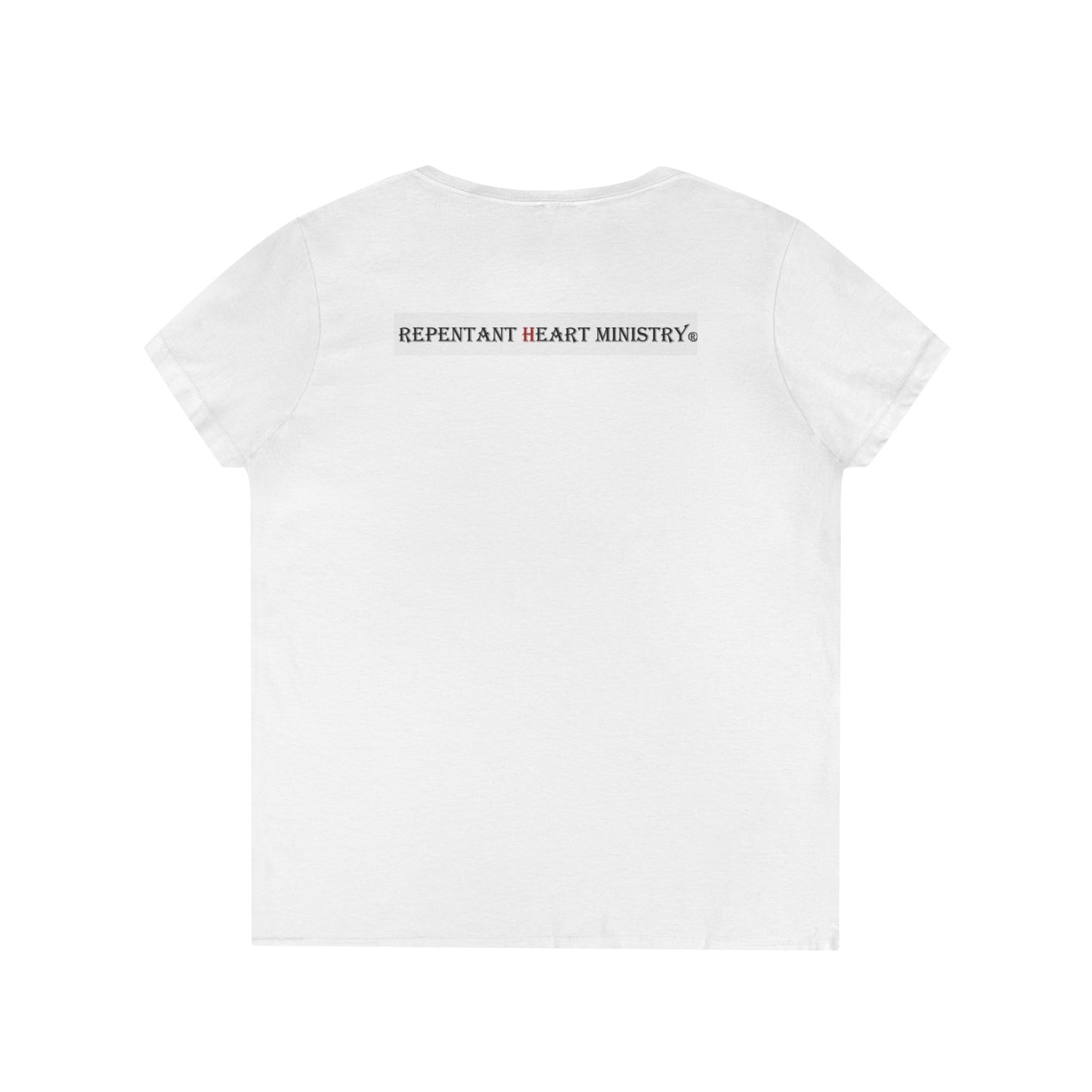 Biblical Ladies' V-Neck T-Shirt - God on the Mountain, Valley Design