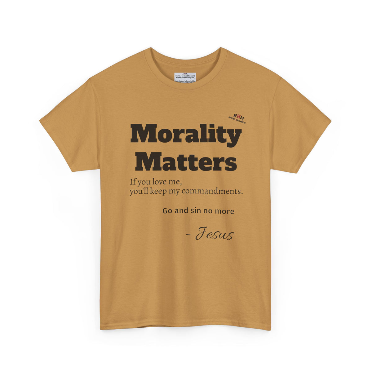 Morality Matters- Bible Scripture and John Adam's quote Unisex Heavy Cotton Tee