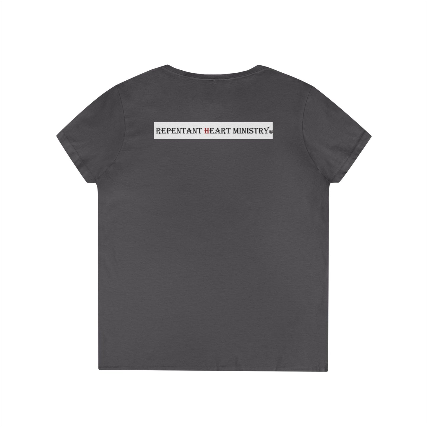 Biblical Ladies' V-Neck T-Shirt - God on the Mountain, Valley Design
