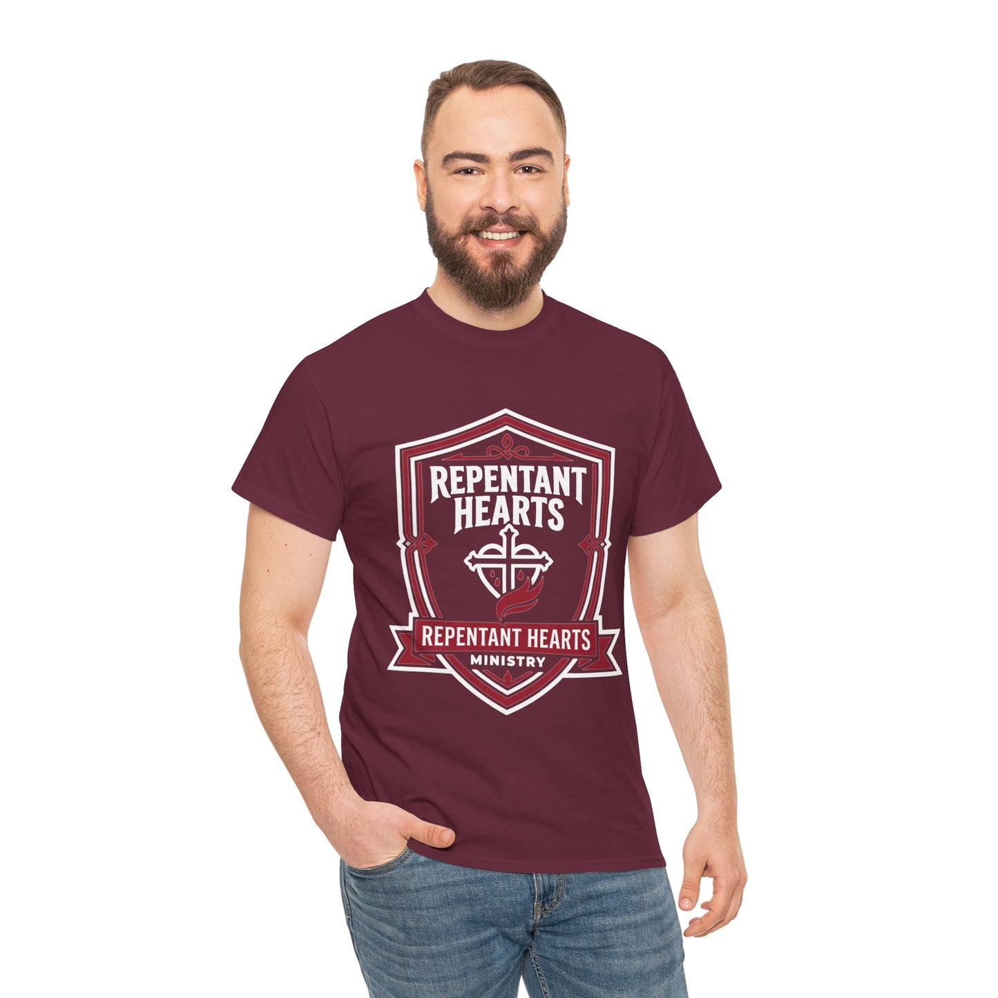 Rev 2:5 T-Shirt- Repentant Hearts Ministry Tee — RHM Logo & Menorah Back Print