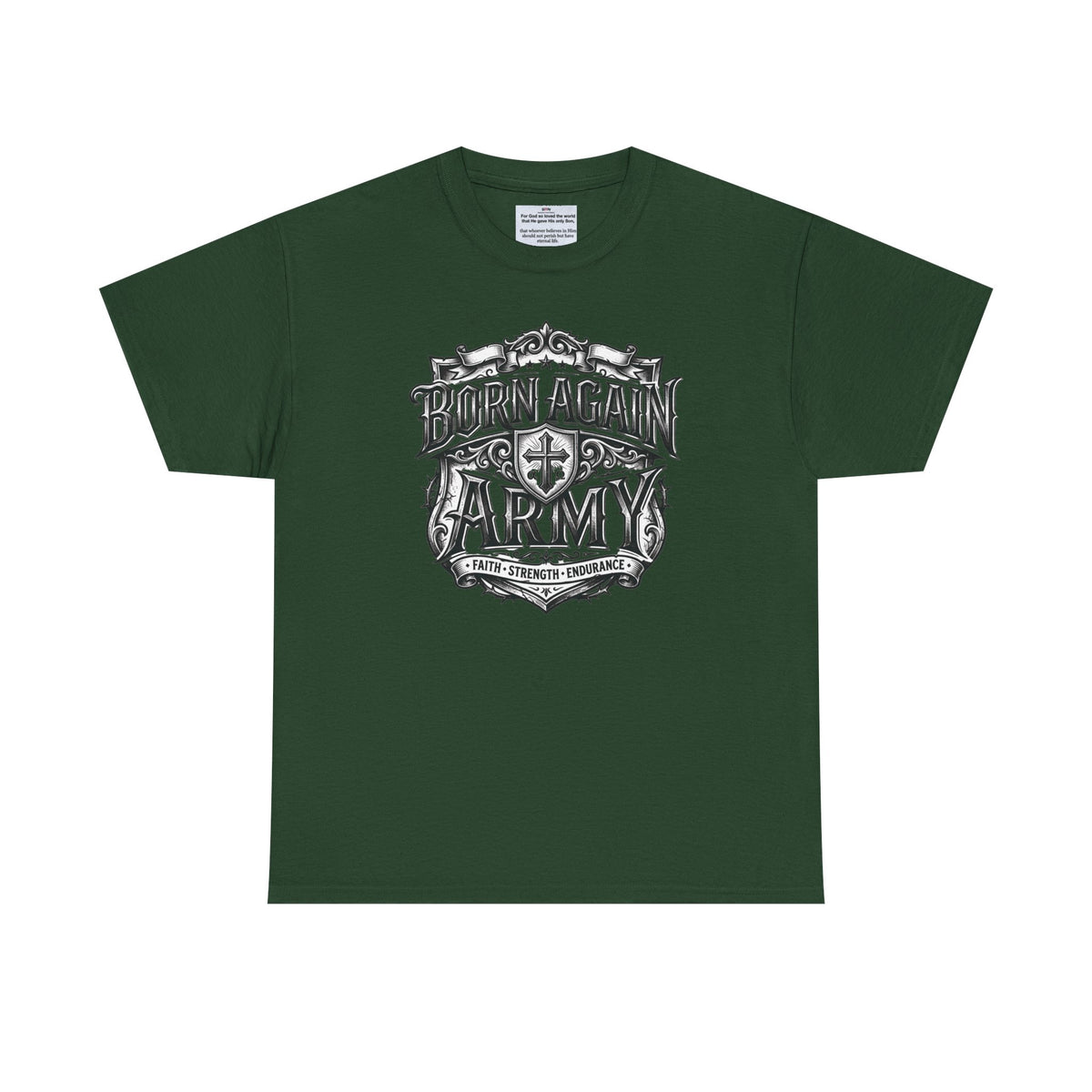 Born Again Army T-Shirt — Christian Faith Graphic Tee (1 Peter 1:23)