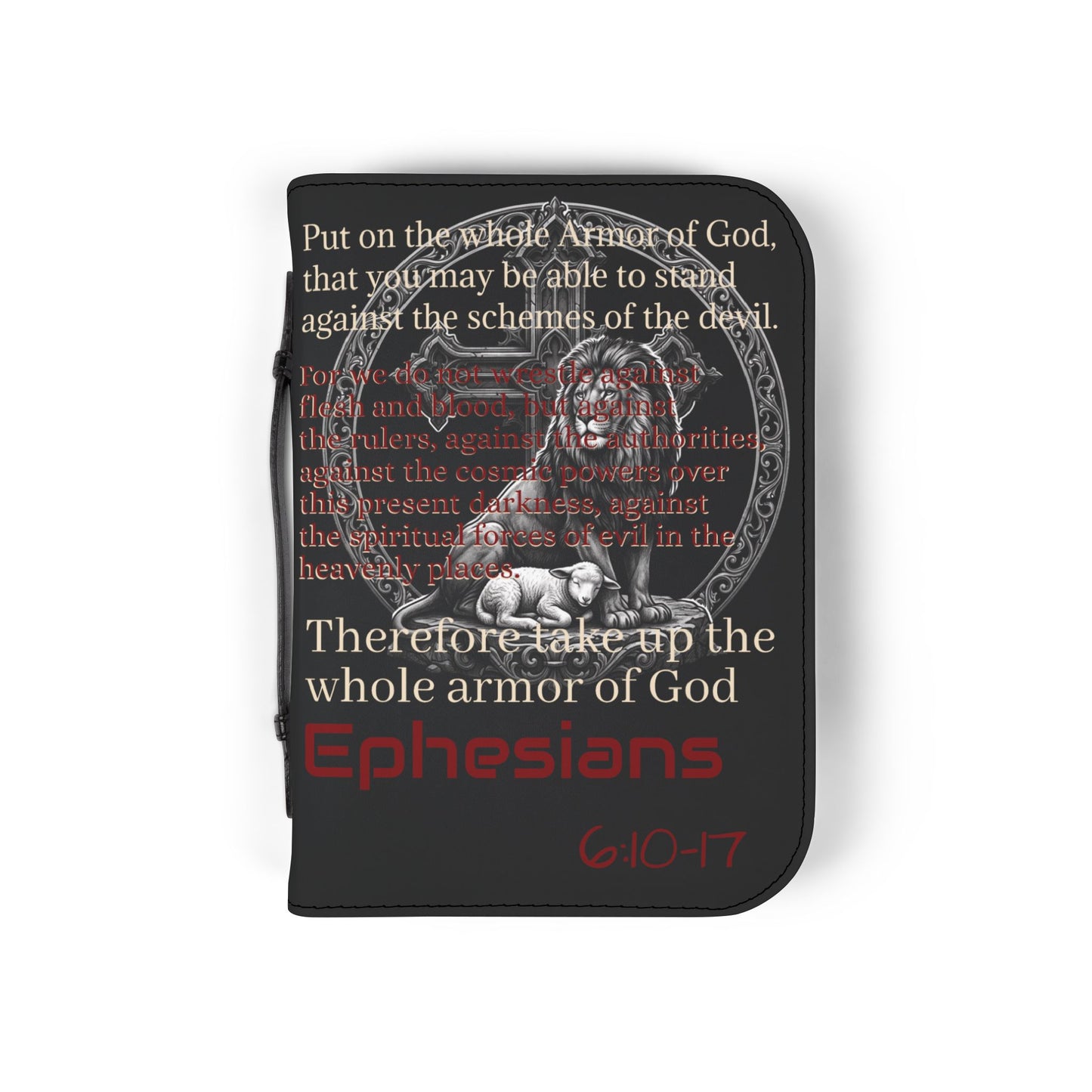 Bible Cover/ Case - Ephesians 6:10-13 & Lev. 26:12 RHM