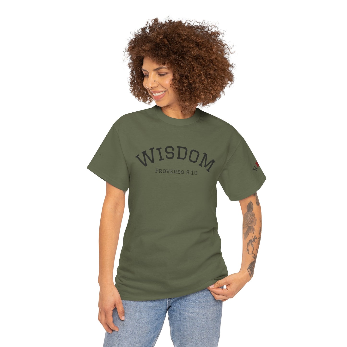 "Wisdom" Proverbs 9:10 T-shirt — "The fear of the Lord is the beginning of wisdom" Christian Scripture