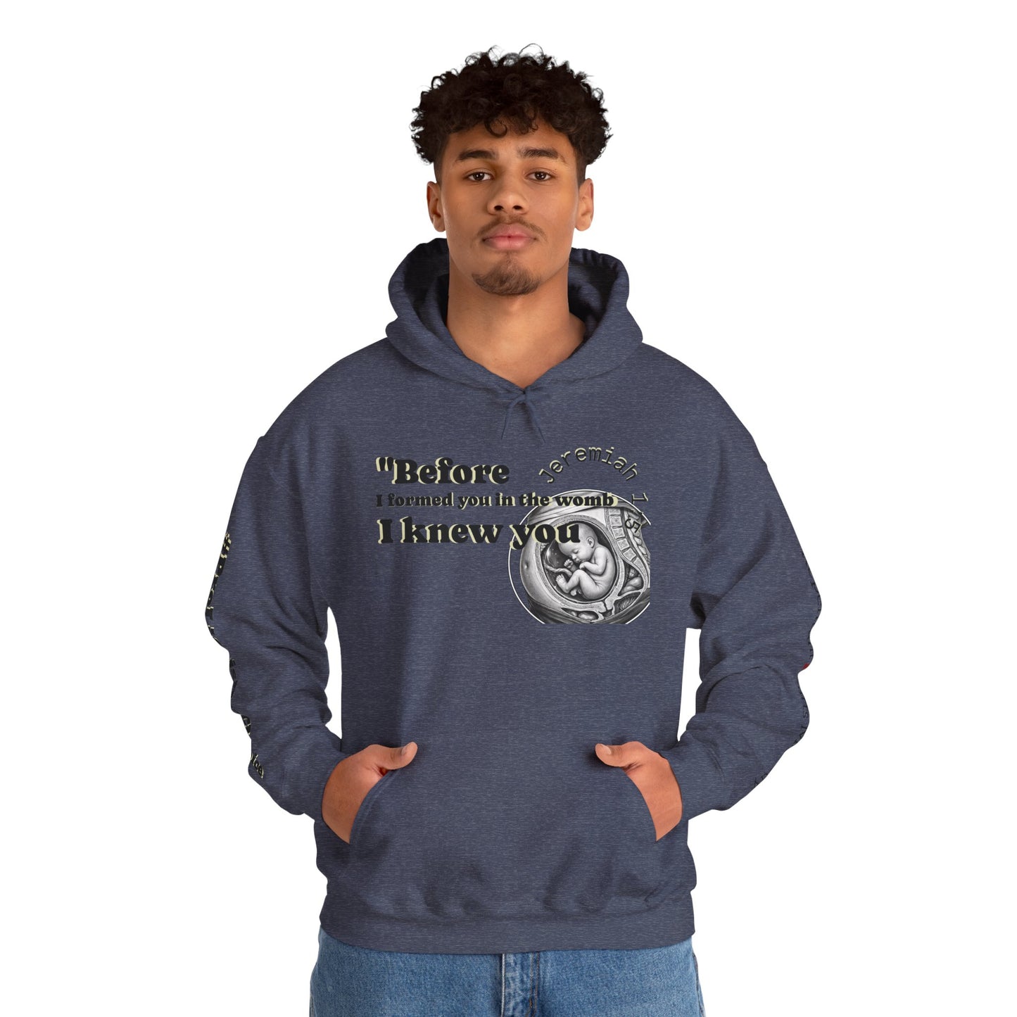 Abolish Abortion Heavy Blend™ Jeremiah 1:5 Hooded Sweatshirt