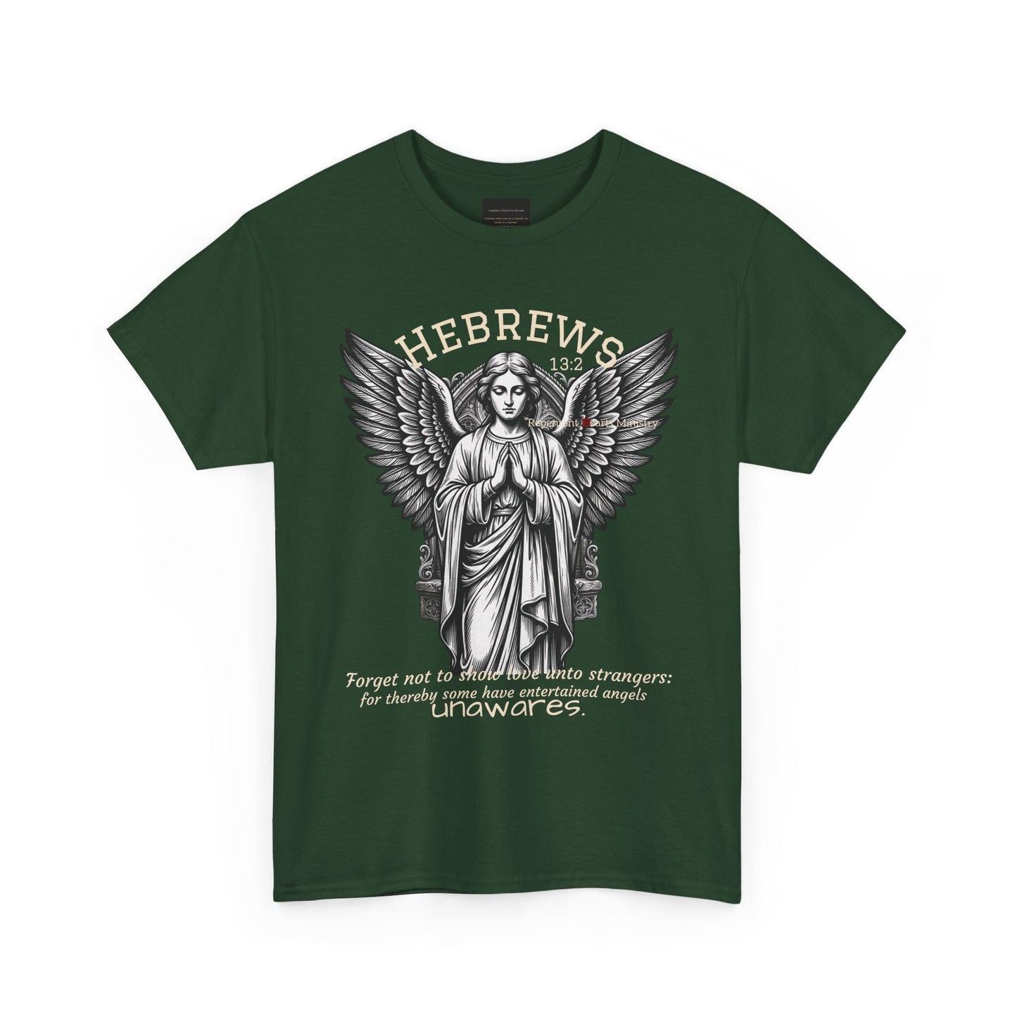 Hebrews 13:2 Angel Graphic Tee — Christian Faith Bible Verse Shirt