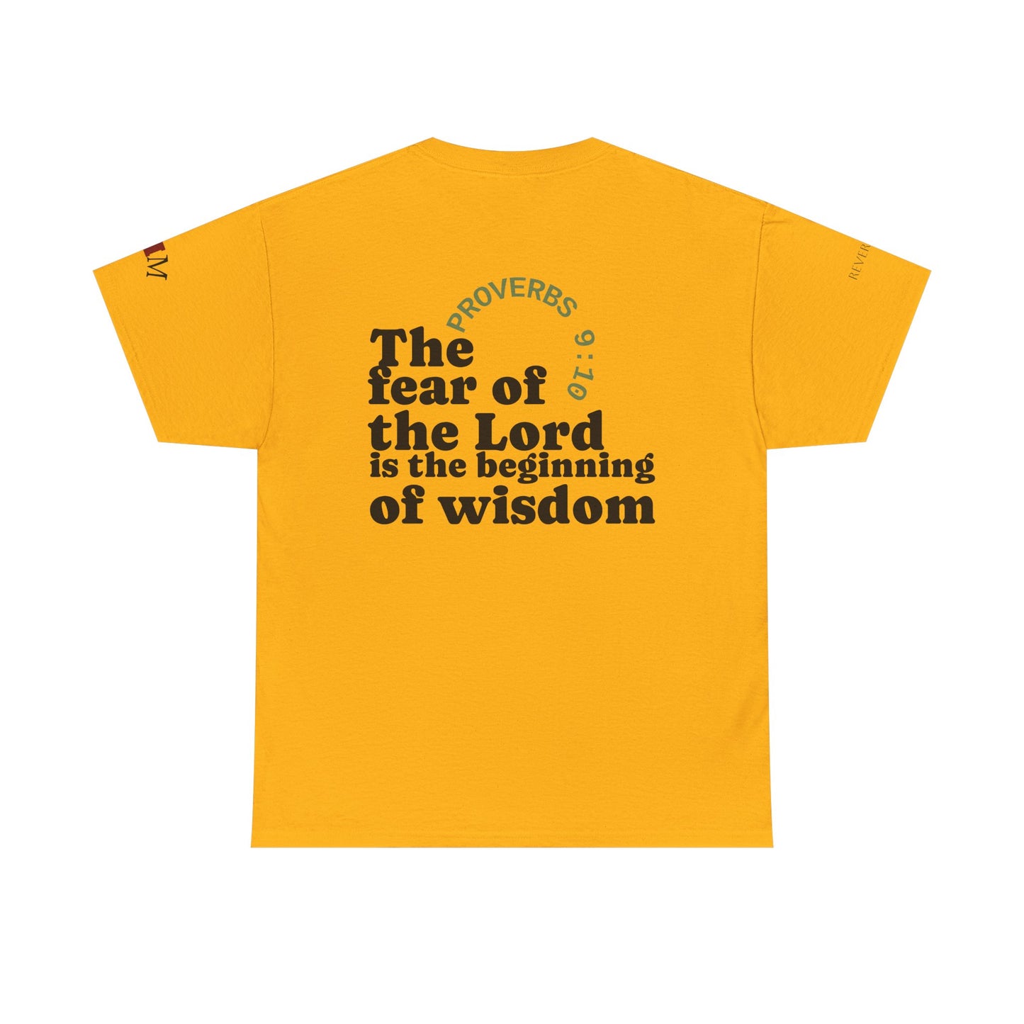 "Wisdom" Proverbs 9:10 T-shirt — "The fear of the Lord is the beginning of wisdom" Christian Scripture