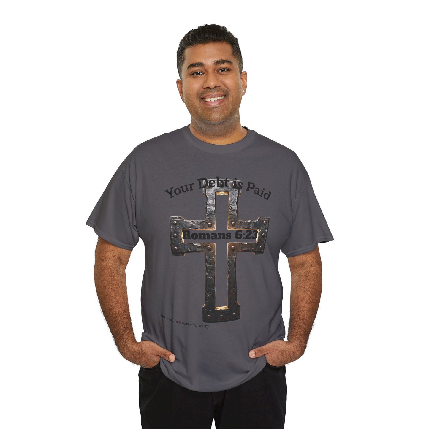 Your Debt Is Paid Romans 6:23 Inspirational- Christian Cross T-Shirt