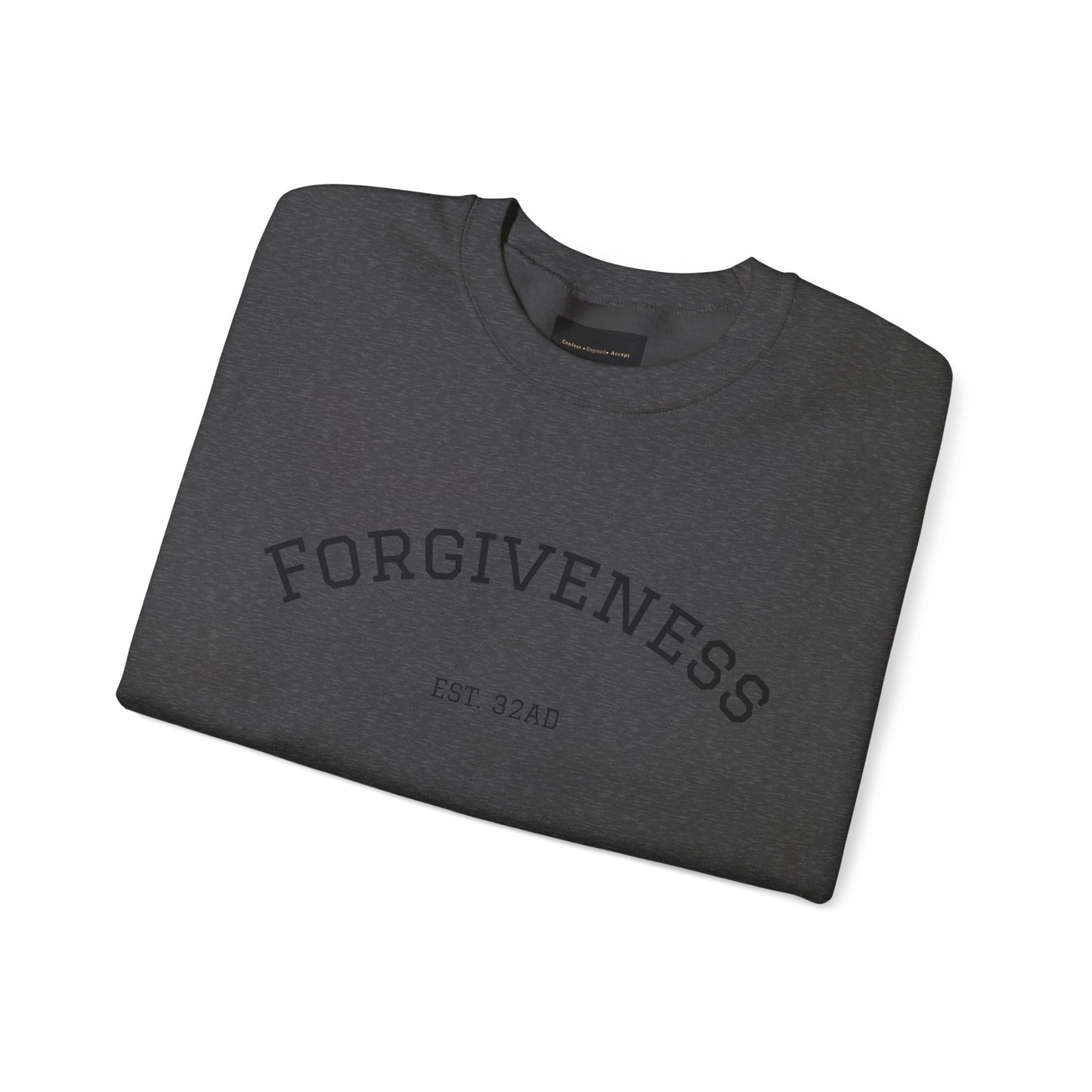 Forgiveness Crewneck Sweatshirt (Romans 10:9) — Christian Faith Verse Pullover