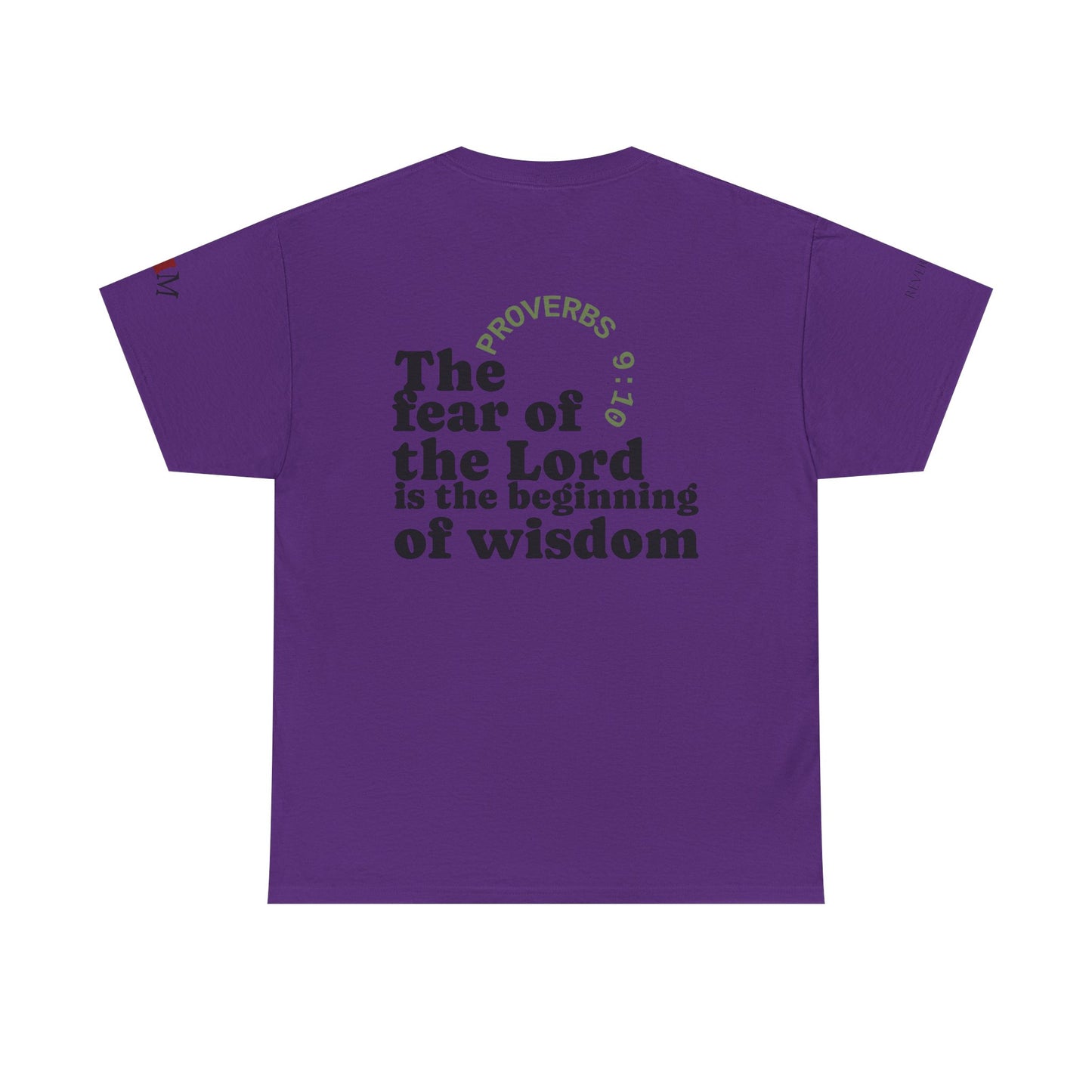 "Wisdom" Proverbs 9:10 T-shirt — "The fear of the Lord is the beginning of wisdom" Christian Scripture