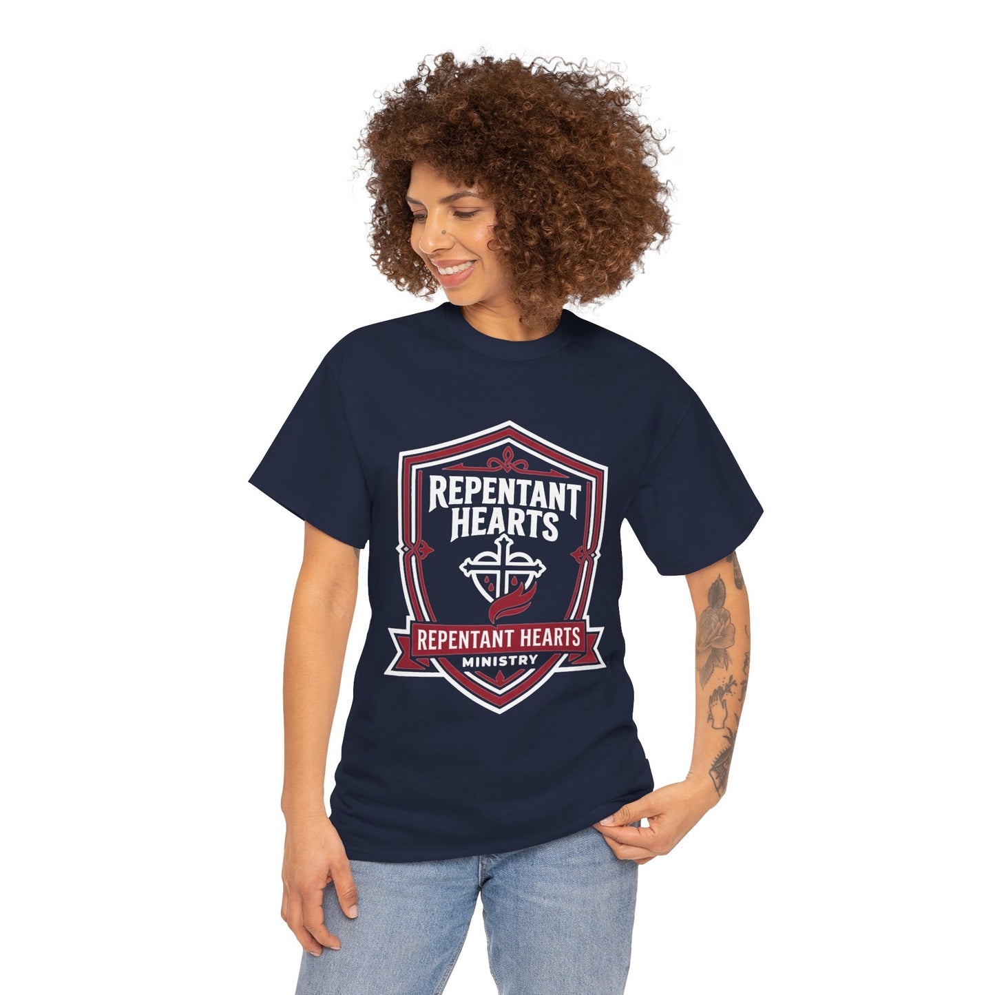 Rev 2:5 T-Shirt- Repentant Hearts Ministry Tee — RHM Logo & Menorah Back Print
