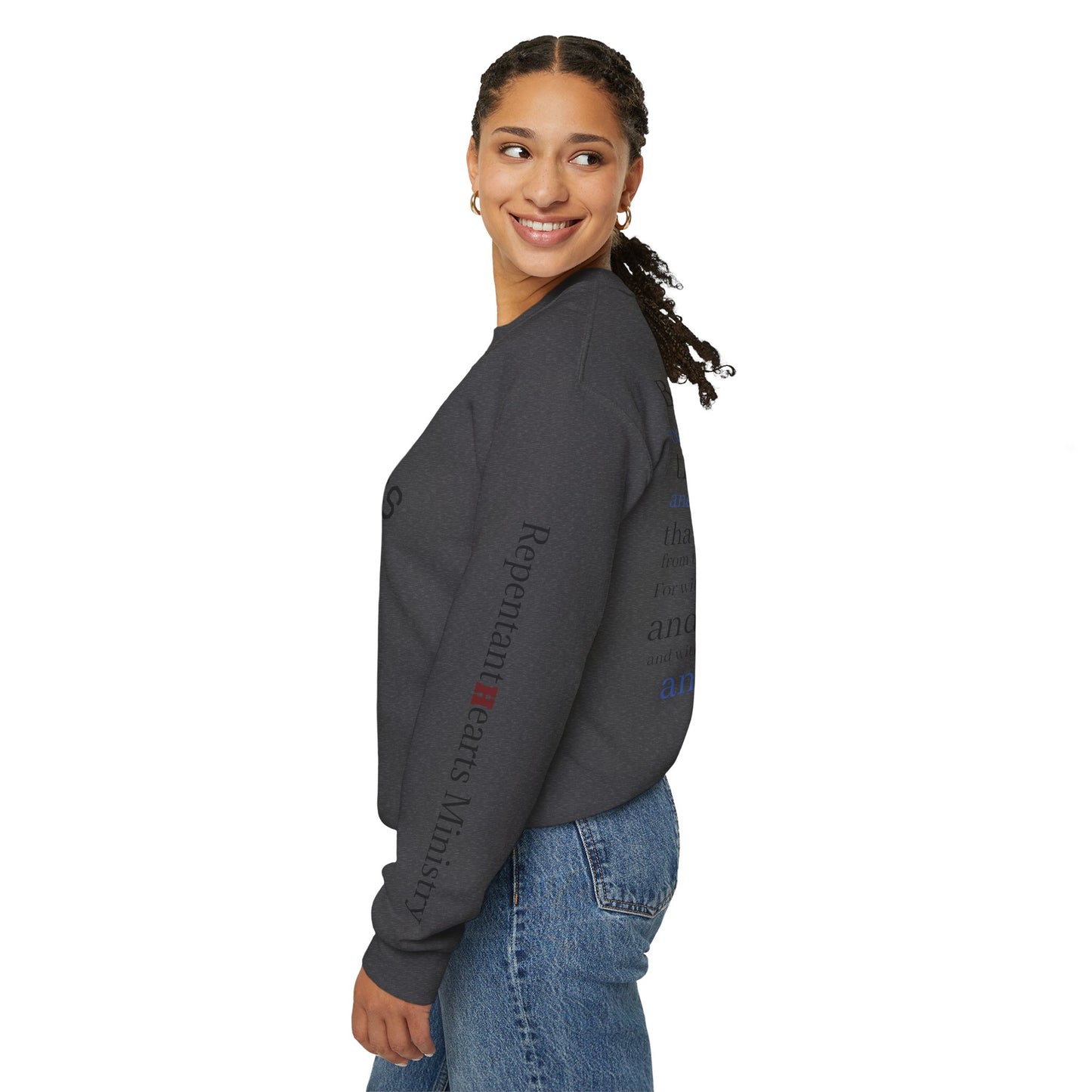 Forgiveness Crewneck Sweatshirt (Romans 10:9) — Christian Faith Verse Pullover