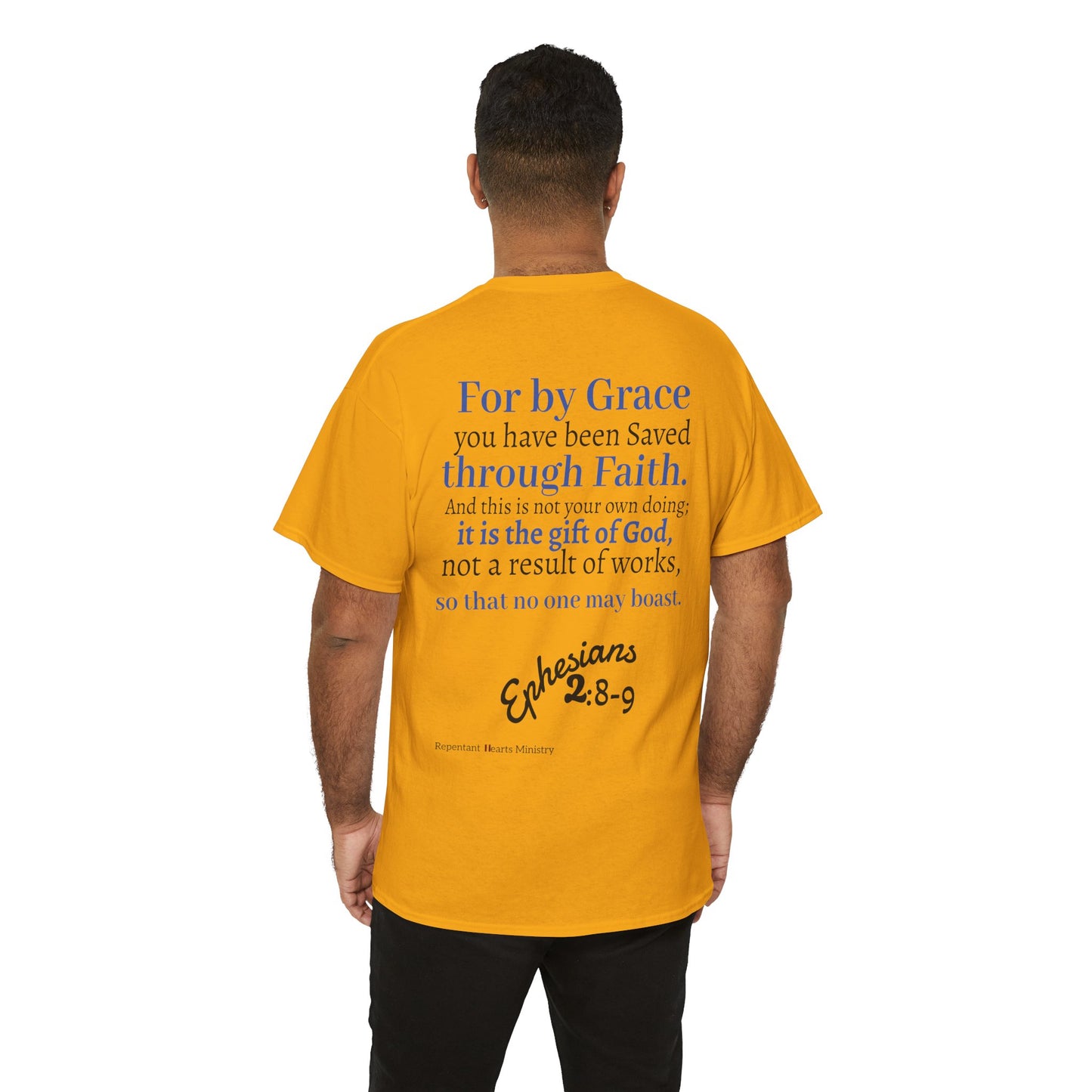 Ephesians 2:8-9 T-Shirt — "By Grace Through Faith in Christ" Christian Tee