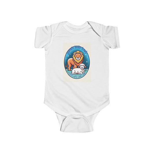 Infant Lion & Lamb Onesie - John 21 'Feed my lamb'