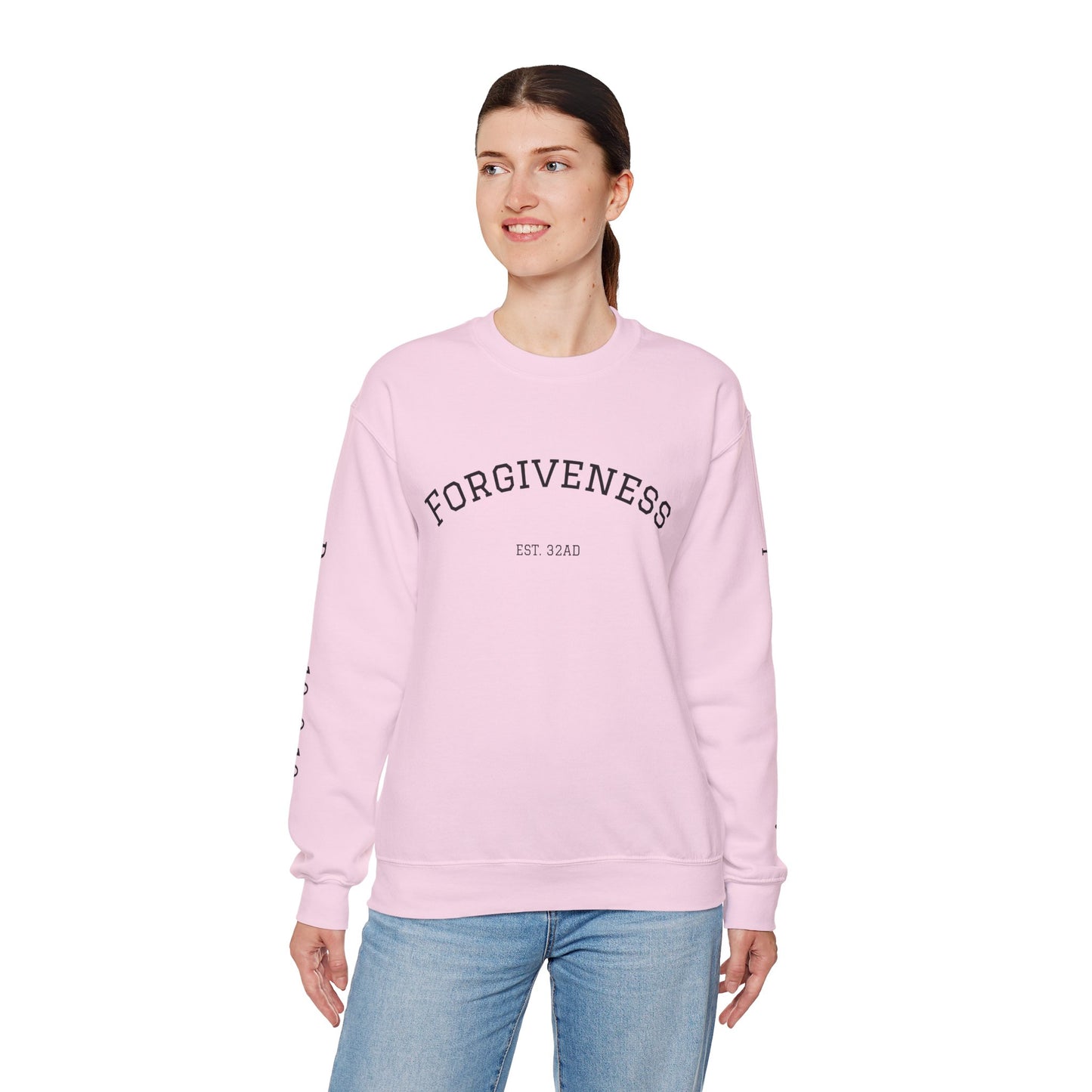 Forgiveness Crewneck Sweatshirt (Romans 10:9) — Christian Faith Verse Pullover
