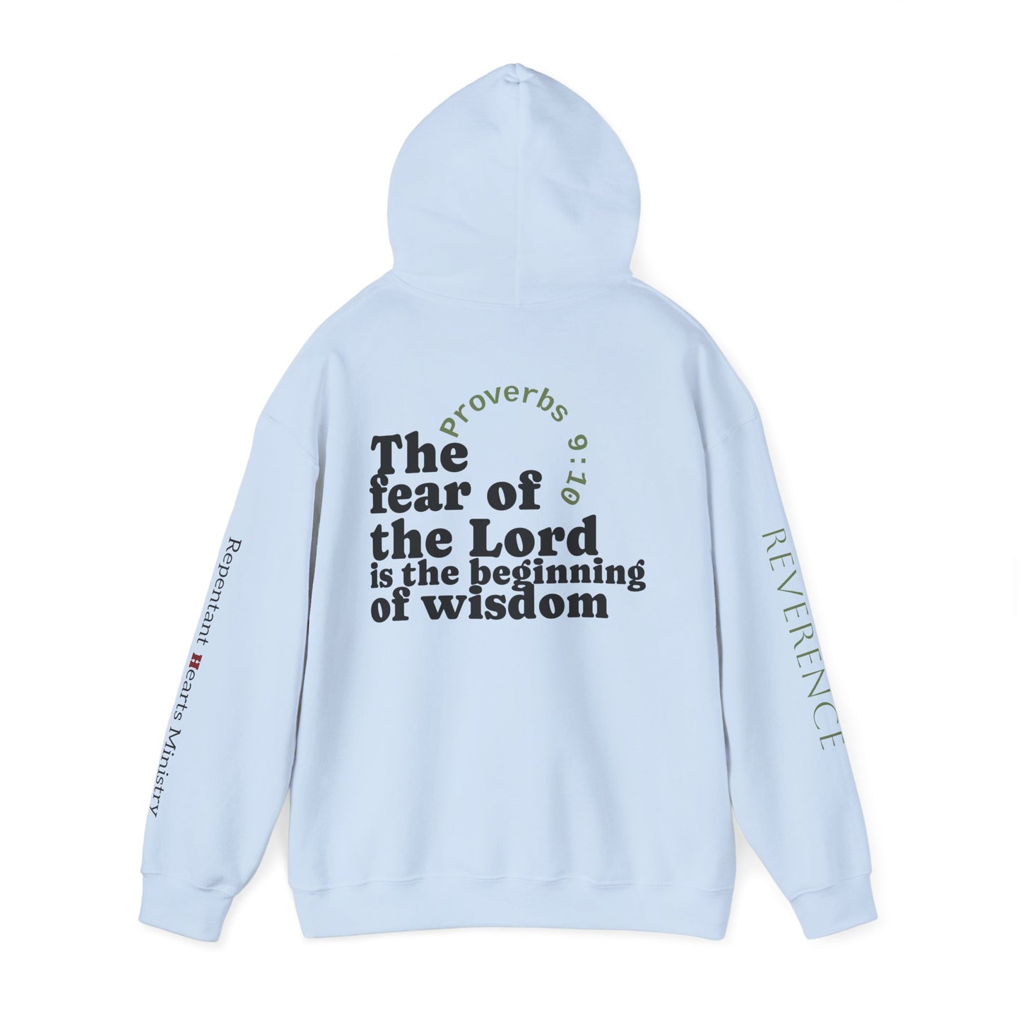 "Wisdom" Fear the Lord Proverbs 9:10 Hoodie — Scripture "Reverence"