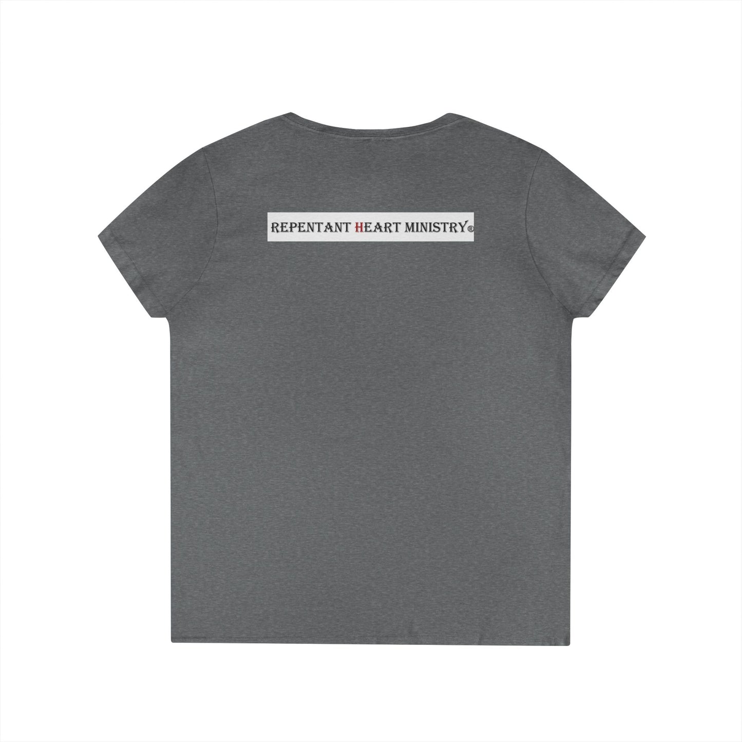 Biblical Ladies' V-Neck T-Shirt - God on the Mountain, Valley Design